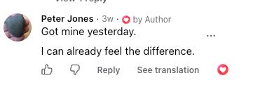 Customer Facebook comment